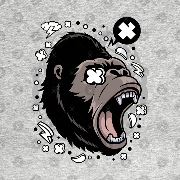 gorilla face illustration by Mako Design 